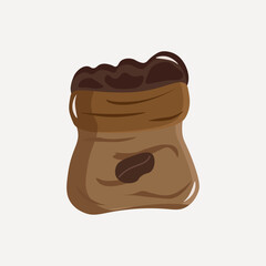 Coffee Bean Bag Vector Illustration