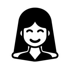 Woman Beauty Face icon vector graphics element silhouette sign symbol illustration on a Transparent Background