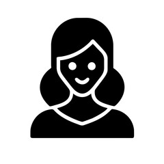 Woman Beauty Face icon vector graphics element silhouette sign symbol illustration on a Transparent Background