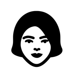 Woman Beauty Face icon vector graphics element silhouette sign symbol illustration on a Transparent Background