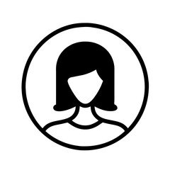 Woman Beauty Face icon vector graphics element silhouette sign symbol illustration on a Transparent Background