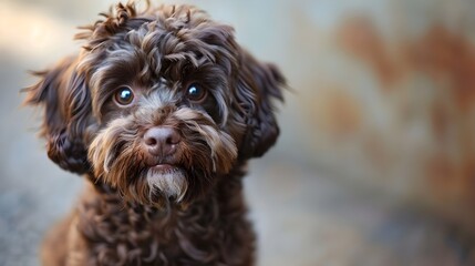 Close-Up of a Fluffy Brown Dog generative ai