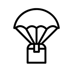 Parachute icon vector graphics element silhouette sign symbol illustration on a Transparent Background