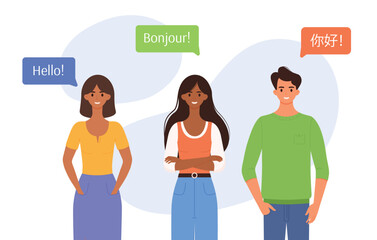 Gender diversity concept. People with different genders pronounce