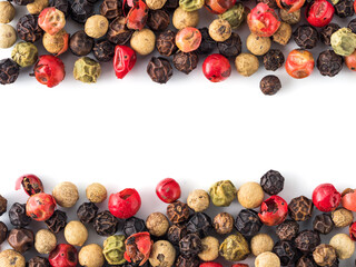 peppercorns background with copy space