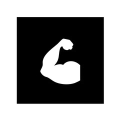 Strong Muscular Arm icon vector graphics element silhouette sign symbol illustration on a Transparent Background