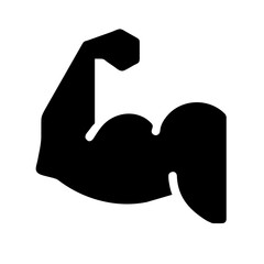 Strong Muscular Arm icon vector graphics element silhouette sign symbol illustration on a Transparent Background