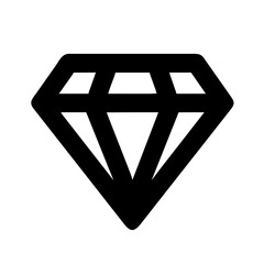 Diamond Jewelry icon vector graphics element silhouette sign symbol illustration on a Transparent Background