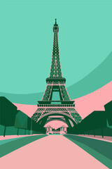 Eiffel tower illustration in vectorial