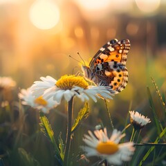 Graceful Flight: Butterfly Beauty Amidst Summer Blossoms