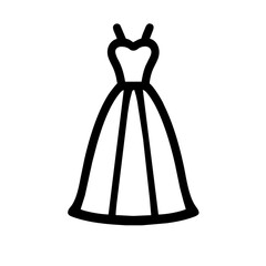 Bridal Gown icon vector graphics element silhouette Wedding sign symbol illustration on a Transparent Background