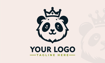 Panda vector logo vector Panda Minimalis logo for Small Business Branding Identity