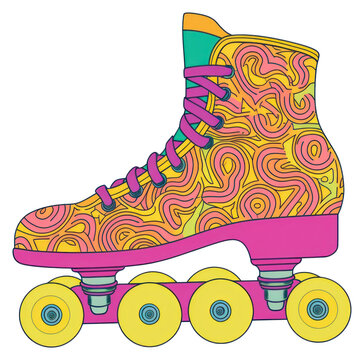 PNG A vector graphic of roller skate shoes device grass plant.