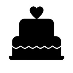 Wedding Cake icon vector graphics element silhouette Wedding sign symbol illustration on a Transparent Background