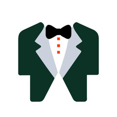 Tuxedo icon vector graphics element silhouette Wedding sign symbol illustration on a Transparent Background