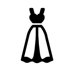 Bridal Gown icon vector graphics element silhouette Wedding sign symbol illustration on a Transparent Background