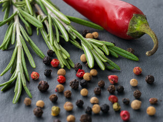 Herbs and spices top view