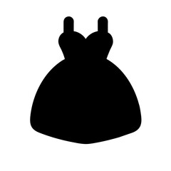 Bridal Gown icon vector graphics element silhouette Wedding sign symbol illustration on a Transparent Background