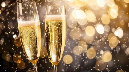 sparkling champagne glasses toasting in a celebratory moment festive occasion concept