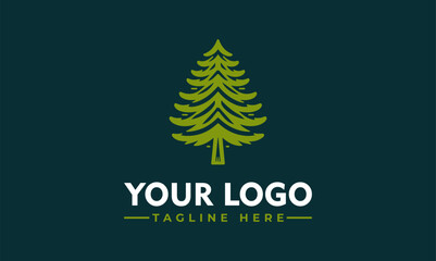 Pine Tree Logo Vector Illustration Logo Tree Geometri design vector for Business Identity Branding