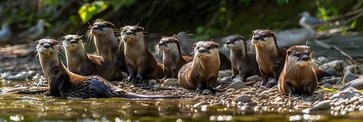 Foto op Plexiglas Effortless Elegance: A Glimpse into the Vivid World of Otters in their Natural Habitat © Kyle