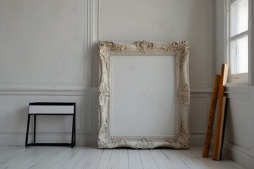 vintage room with frames mockup