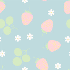 Pattern with strawberries. Vector illustration