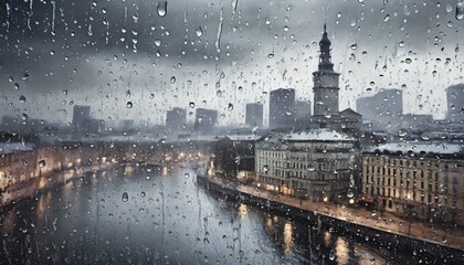 비 내리는 도시