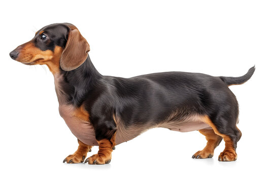 side profile view of dachshund dog on isolated background - Powered by Adobe