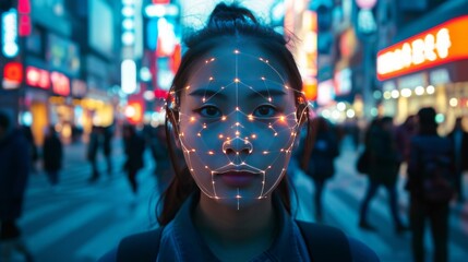 Investigate the ethical implications of facial recognition technology in public spaces - obrazy, fototapety, plakaty