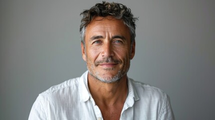 Fototapeta premium Casual Professional: A Smiling Entrepreneur's Portrait Generative AI