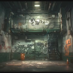 Discover the Secret World of Rebels Hidden within a Decaying Urban Landscape. Explore this Abandoned Subway Station, Covered in Graffiti and Rust, Waiting for a New Dawn.