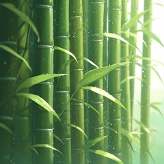 The serene beauty of bamboo forest in a close-up shot, capturing the essence of tranquility and growth.