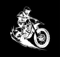 Fototapeta na wymiar Motocross Dirtbike Vektor Motorrad 