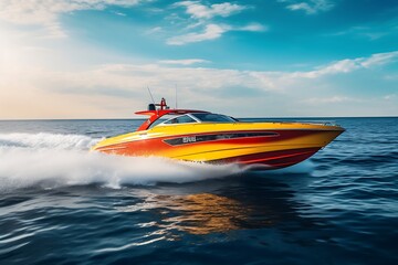 Luxury speedboat on the sea
