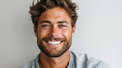 Fototapeta premium Handsome Man in Dental Advertisement Generative AI
