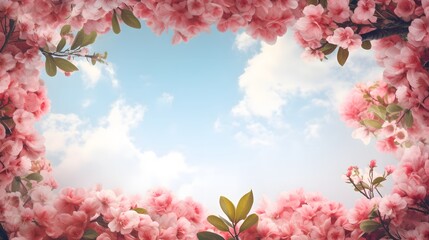 tour de page floral, printemps et nature, généré par IA - obrazy, fototapety, plakaty