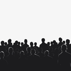 Naklejka premium vector silhouette of a crowd of people on a white background .Generative AI