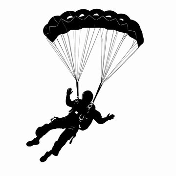 vector silhouette of skydiver background .Generative AI