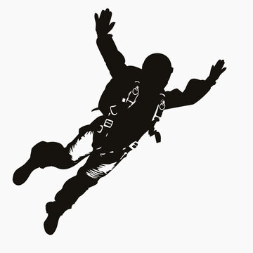 recommend clip art: vector silhouette of skydiver background .Generative AI