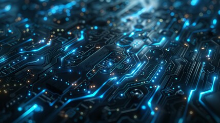 Futuristic Technology and AI Backdrop for Presentation Generative AI