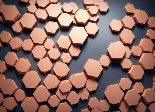 Geometric Hexagon tiles on dark bacground