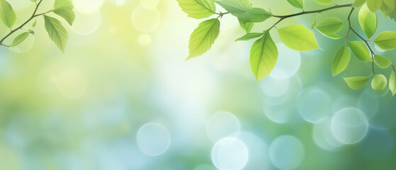 Serenity in Nature: Lush Green Leaves with Bokeh Light for Calming Background or Wallpaper
