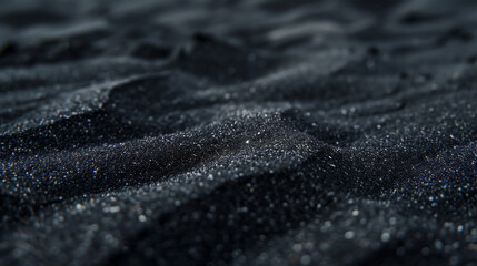 Exotic Close-Up Textures of Black Sand Patterns on an Extraterrestrial World