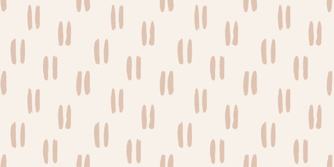 Trendy aesthetic abstract seamless pattern with geometric print. Minimalistic Organic brush stroke, ink texture. Simple design for wallpaper, textile, wrapping, packing, fabric, branding, decoration