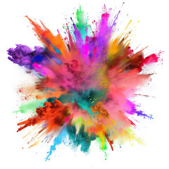 Explosion of colorful paint on a white background
