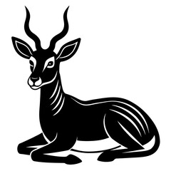 Sitting Deer silhouette vector