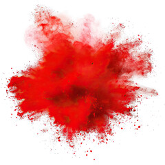 Explosion of red paint on white background

