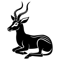 Sitting Deer silhouette vector