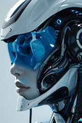 Futuristic Robot Woman Showcasing Advanced Machine Design for Business LinkedIn Profile